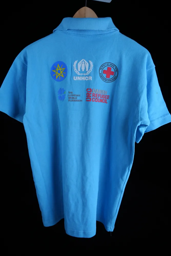 Printed polo shirt with organisation logos